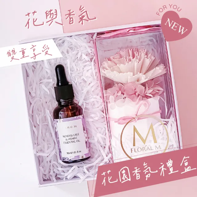 【Floral M】浪漫女神花園香氛擴香禮盒 含30ml品牌香氛油(居家香氛/香水精油/香氛擴香花/擴香禮物/送禮)