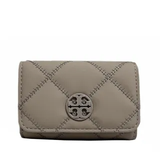 【TORY BURCH】Willa系列小香風奶茶灰菱格紋卡夾包(150057-082)