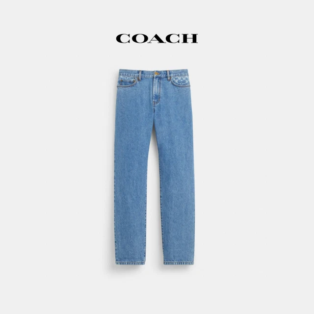COACHCOACH 官方直營直筒丹寧牛仔褲-中靛藍色(CK516)