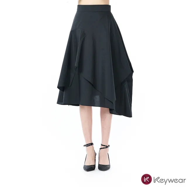 【KeyWear 奇威名品】時尚設計下襬造型長裙