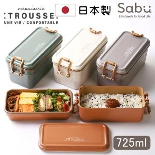 【SABU HIROMORI】日本製TROUSSE北歐風鎖扣雙層微波大容量便當盒(725ml 洗碗機 精緻 文青 復古 4色任選)