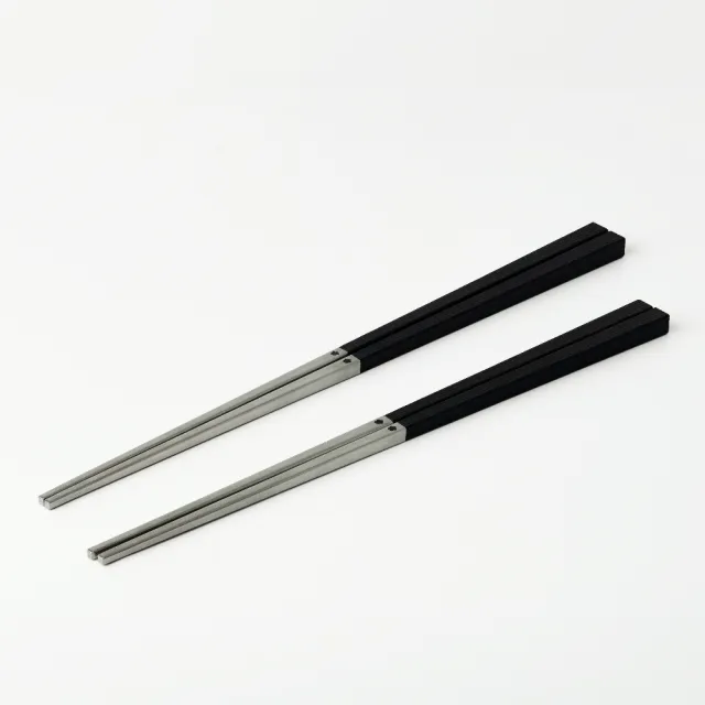 【MUJI 無印良品】不鏽鋼樹脂方筷(可機洗/21cm/黑)