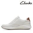 【Clarks】女鞋Un Rio Zip 微尖頭金屬側拉鏈休閒鞋 小白鞋(CLF67372C)