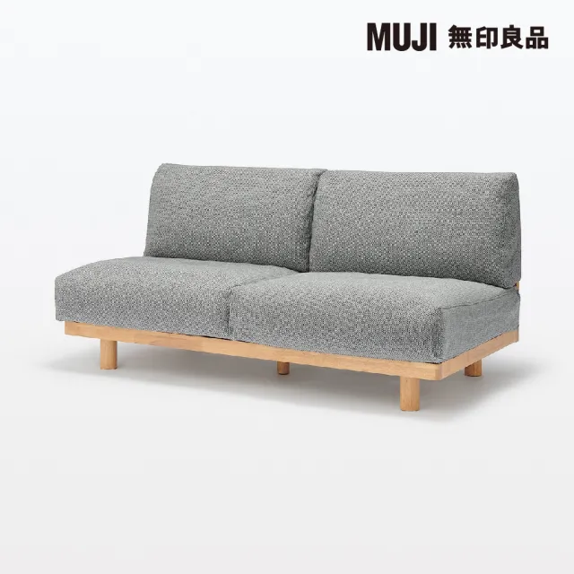 【MUJI 無印良品】木製簡約沙發/2人座/灰色 寬149*深74.5*高69cm(大型家具配送)