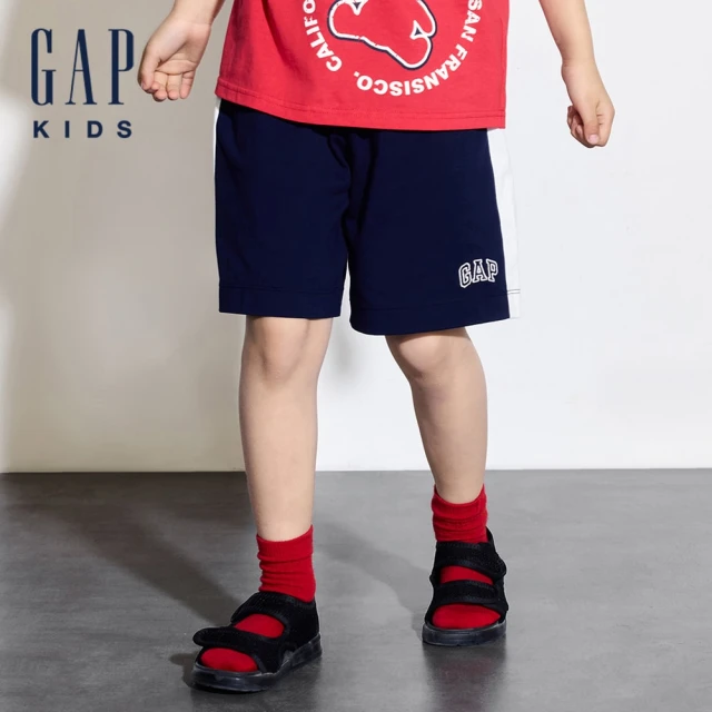 【GAP】兒童裝 Logo鬆緊短褲-海軍藍(466674)