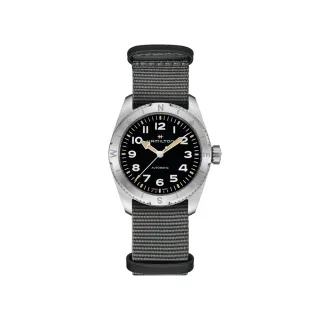 【HAMILTON 漢米爾頓】卡其陸戰遠征 Expedition 腕錶 37mm(自動上鍊 中性 鋼帶 H70225930)