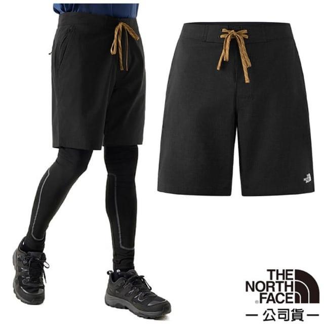 【The North Face】男 彈性透氣防潑水休閒運動短褲/可調節腰頭(81SO-JK3 宇宙黑)