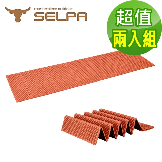 【SELPA】超輕量加厚耐壓蛋巢型折疊防潮墊/蛋巢睡墊 四色任選(超值兩入組)