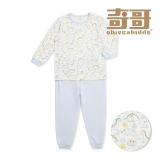 【奇哥官方旗艦】Chic a Bon 嬰幼童裝 小恐龍圓領冷氣衫套裝/長袖上衣/長褲-水晶紗(2-4歲)