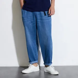 【GAP】男裝 鬆緊錐形牛仔褲-淺藍色(461224)