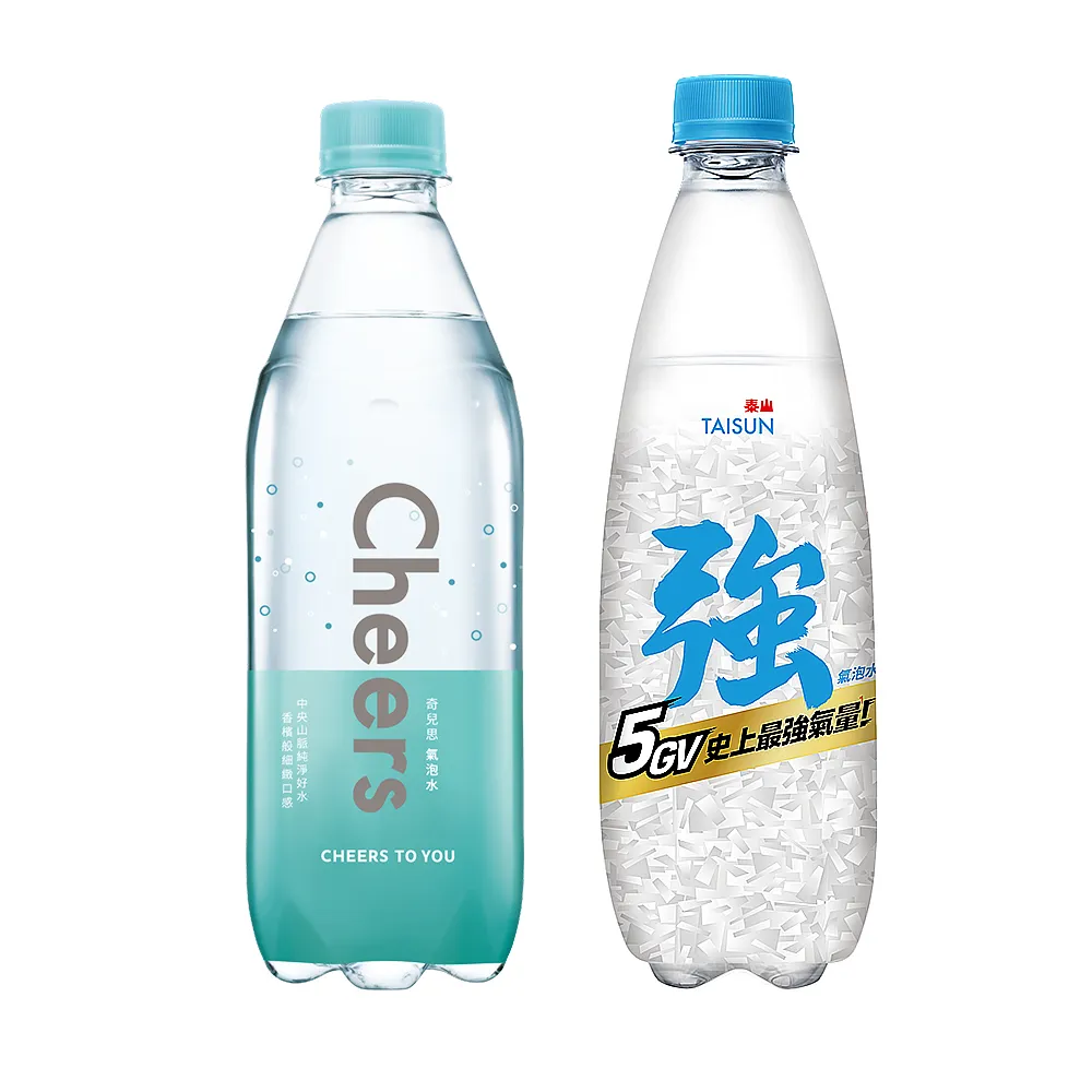 【泰山】Cheers氣泡水+泰山強氣泡水500ml 24入各1箱 共48入