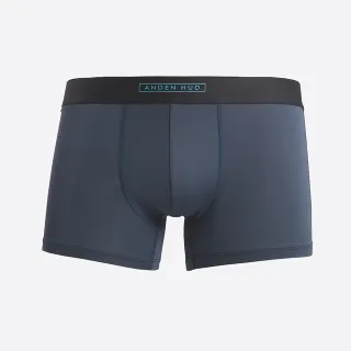 【Anden Hud】男款_吸濕排汗機能系列．短版腰帶平口內褲(湛藍-框框logo)