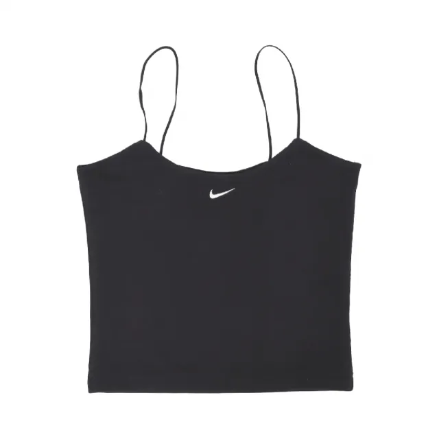 【NIKE 耐吉】背心 NSW Chill Knit Tight Cami 女款 黑 白 針織 微短版 細肩 無袖(FN3686-010)