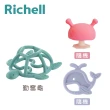 【Richell 利其爾】3D固齒器+矽膠固齒器+mombella啾比小蘑菇(時尚 海洋 兔子)
