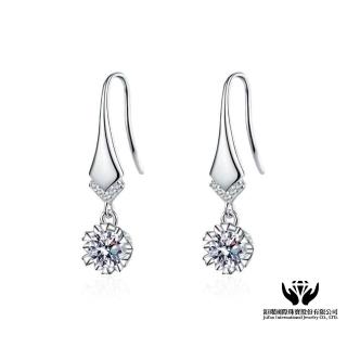 【鉅曜】GIA 各1克拉 最白Dcolor 淨度VS 18K 樂愛鑽石耳環(培育鑽石 總重2克拉)