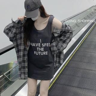 【ONEY 歐妮】★舒適圓領無袖中長款T恤(女上衣/短袖/休閒)