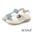 【SCONA 蘇格南】簡約舒適厚底涼鞋(藍色 31224-2)