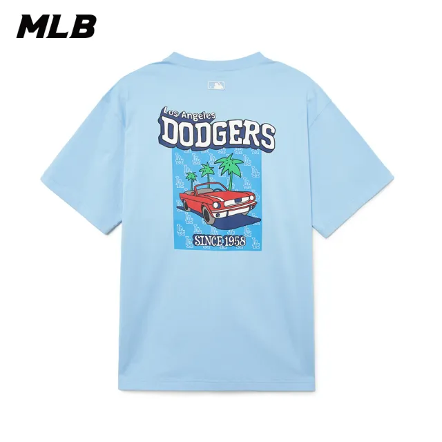 【MLB】短袖T恤 CARTOON系列 馬林魚/道奇/巨人隊(3ATST0133-四色任選)
