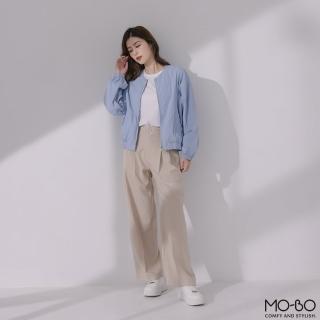 【MO-BO】圓領短版縮口風衣外套