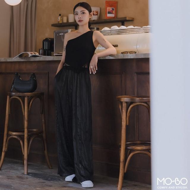 【MO-BO】全鬆緊褶皺布質感長褲(李靜聯名款)