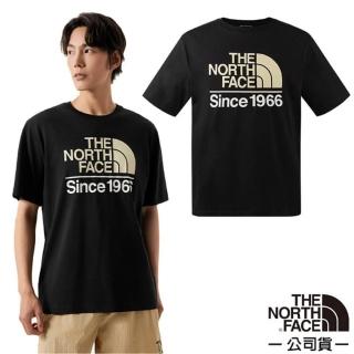 【The North Face】男 彈性透氣純棉短袖圓領T恤.休閒套頭衫.運動上衣(88G3-JK3 宇宙黑)