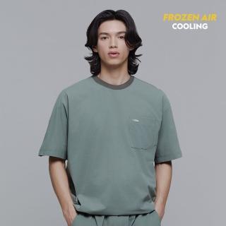 【National Geographic 國家地理】男女同款 FROZEN AIR 涼感短袖上衣/輕量 - 卡其色
