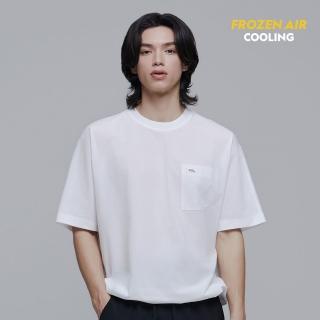 【National Geographic 國家地理】男女同款 FROZEN AIR 涼感短袖上衣/輕量 - 白色