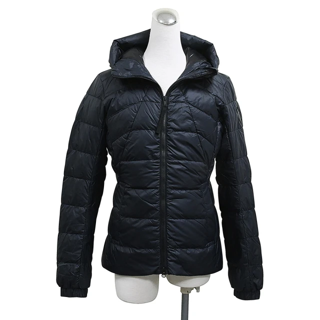 CANADA GOOSE CANADA GOOSE Abbott圓標LOGO輕質尼龍連帽羽絨外套(女款/黑)