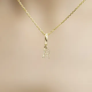 【Olivia Yao Jewellery】18K金 鑽石字母R 吊墜(HAUTE Collection/送禮/客製化)