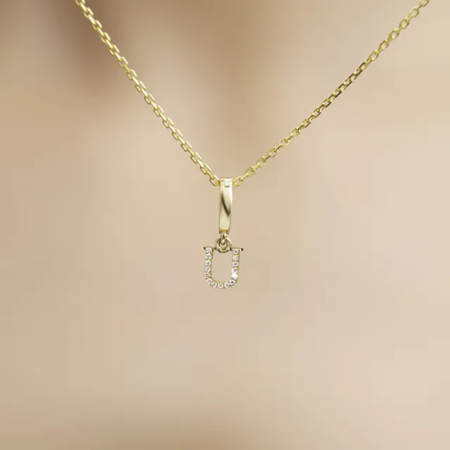 【Olivia Yao Jewellery】18K金 鑽石字母U 吊墜(HAUTE Collection/送禮/客製化)