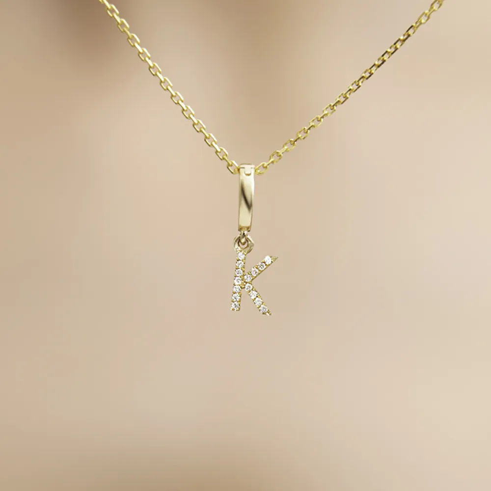 【Olivia Yao Jewellery】18K金 鑽石字母K 吊墜(HAUTE Collection/送禮/客製化)