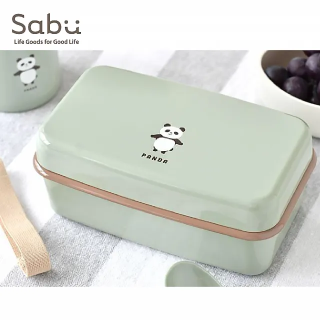 【SABU HIROMORI】日本製MOOMOO可愛復古抗菌雙層可微波便當盒 附束帶(670ml 洗碗機 精緻 文青 北歐風)