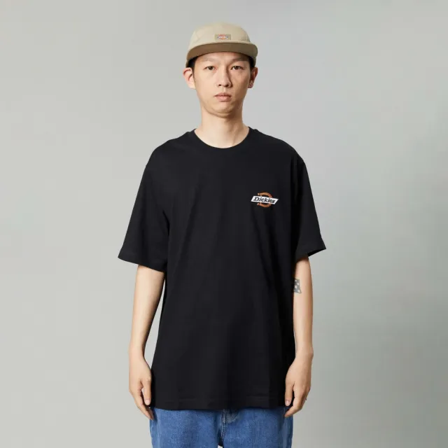 【Dickies】男女款黑色純棉品牌經典Logo印花舒適柔軟短袖T恤｜DK012962J47