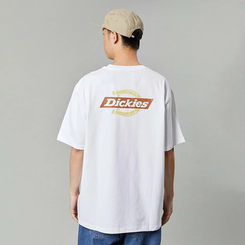 【Dickies】男女款白色純棉品牌經典Logo印花舒適柔軟短袖T恤｜DK012962H80