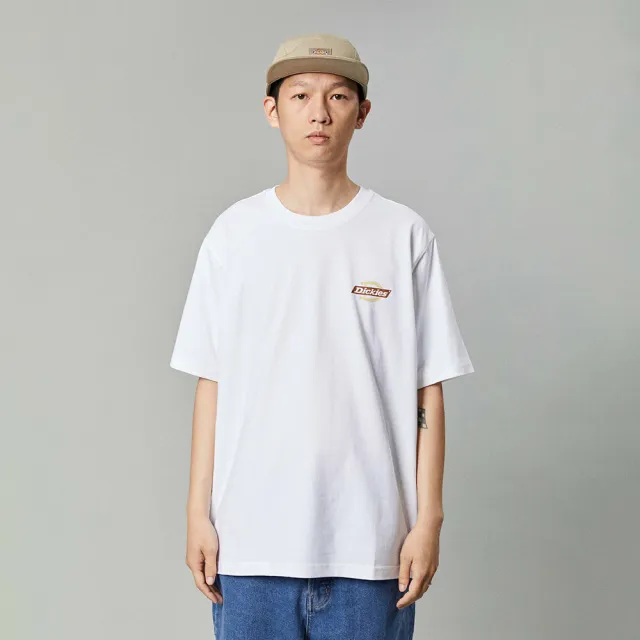 【Dickies】男女款白色純棉品牌經典Logo印花舒適柔軟短袖T恤｜DK012962H80