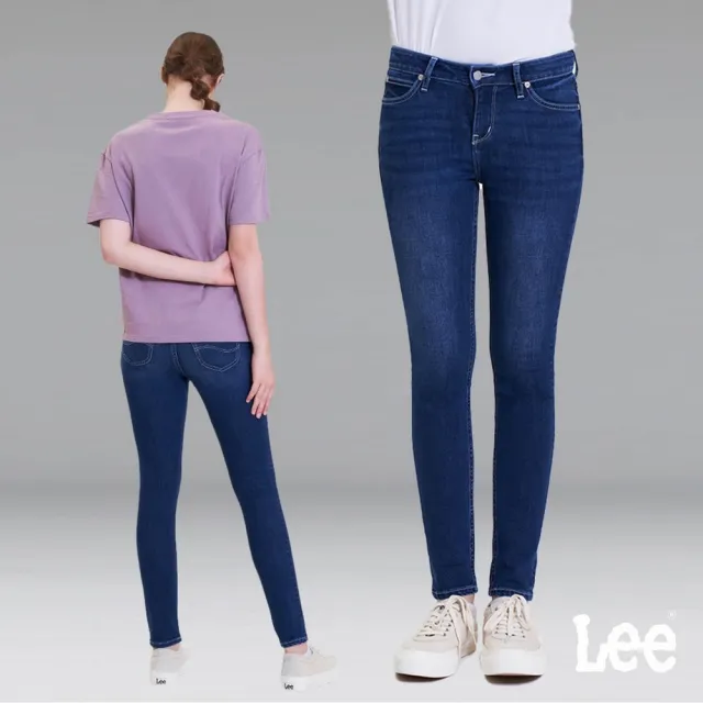 【Lee】出清品-女裝 牛仔褲 / 418 中腰合身窄管 深藍洗水(LL220323253)