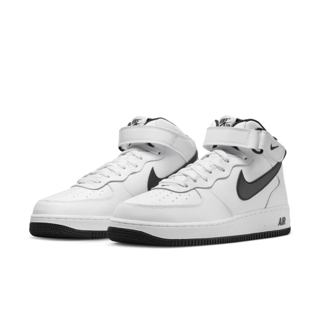 NIKE 耐吉 運動鞋 休閒鞋 男鞋 AIR FORCE 1 MID 07 White Black 黑 白 皮革 AF1 高筒(DV0806101)