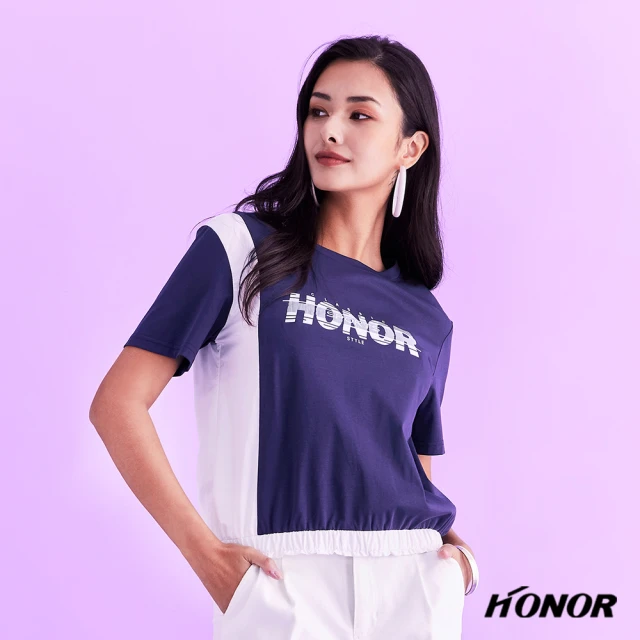 HONOR 山形屋 品牌標誌抓皺鬆緊下擺上衣