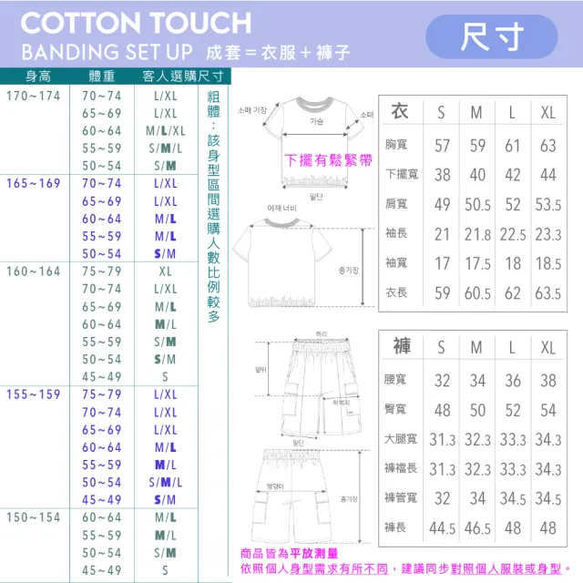 【STL】成套／韓國瑜伽 CottonTouch 女 寬鬆 短版 短袖 上衣＋ 4/4分 短褲 ／快乾 棉柔 工裝(多色)