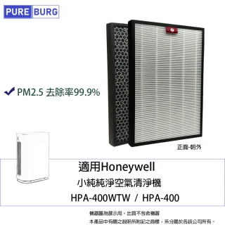 【PUREBURG】適用Honeywell HPA-400WTW HPA-400小純純淨空氣清淨機2合1活性碳HEPA濾網濾心HRF400
