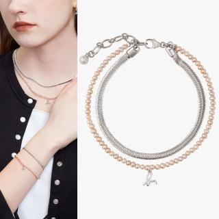 【agnes b.】bijoux Mini Pearl系列純銀珍珠手鍊(銀色)