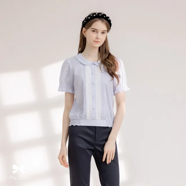 【Iris Girls 艾莉詩】輕甜蕾絲襯衫領上衣-2色(41106)
