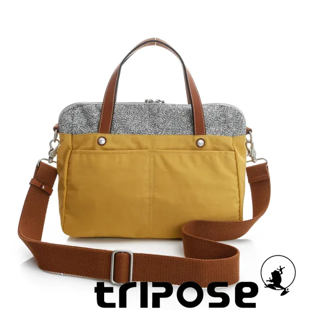 【tripose】漫遊系列岩紋玩色兩用手提背包(活力黃)