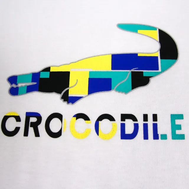 【Crocodile Junior 小鱷魚童裝】『小鱷魚童裝』經典鱷魚拚色印圖T恤(產品編號 : C65419-08 小碼款)