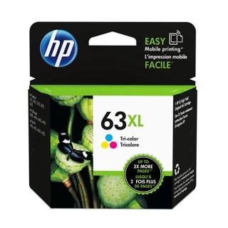 【HP 惠普】官方直營 63XL 高容量三色原廠墨水匣(F6U63AA)
