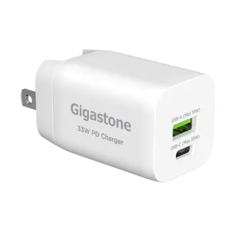 【GIGASTONE 立達】PD/QC3.0 33W雙孔急速快充充電器 PD-6330W(支援iPhone16/15/14手機/Switch快充充電頭)