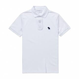 【Abercrombie & Fitch】AF A&F 經典刺繡麋鹿短袖Polo衫-無吊牌-白色 上衣(春夏必備/平輸品)