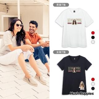 【Hush Puppies】男女裝 T恤 經典立體文字刺繡圖騰狗T恤(男女款任選)