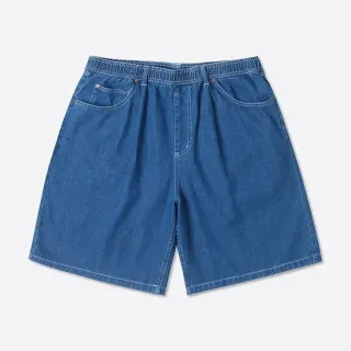【CONVERSE】POCKET BAGGY SHORT DENIM LT STONE WASH 牛仔短褲 男 藍色(10026507-A01)