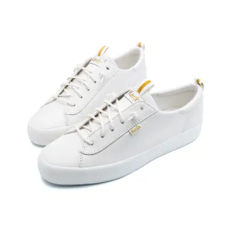 【Keds】KICKBACK 舒適免綁帶皮革懶人戶外休閒小白鞋(9243W123721)